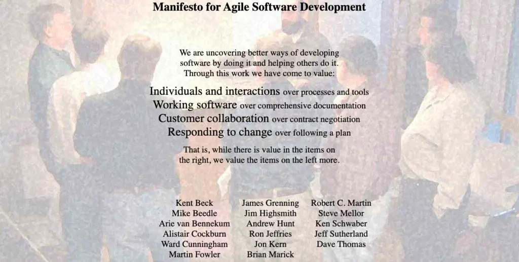 Manifesto for Agile Software Development (a.k.a. Agile Manifesto)